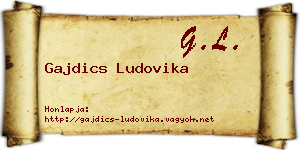 Gajdics Ludovika névjegykártya